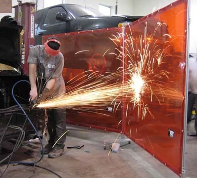 Sveisegardiner 1,83x 2,44m, Orange transparent  