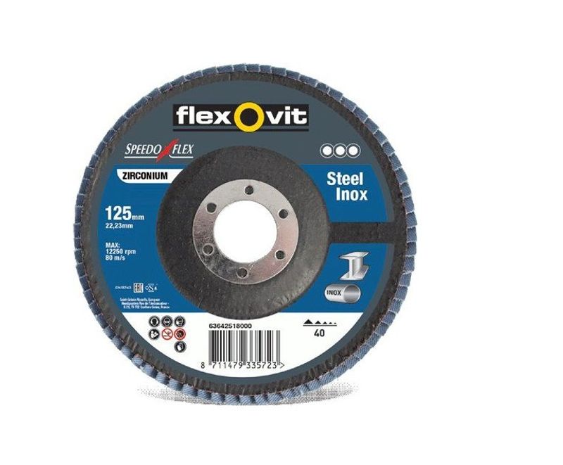 Flexovit Speedoflex lamellrondell konisk K60 125 x 22 mm – 10 stk
