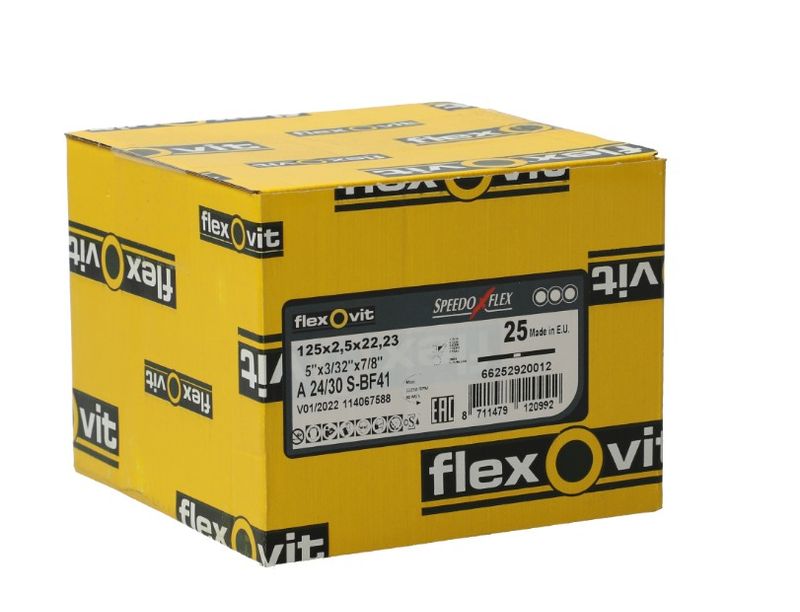 Flexovit Speedoflex kappeskive 2,5 x 125 x 22,23 mm – 25 stk pr. eske
